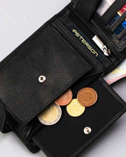 Pánská dárková sada s peněženkou a praktickým pouzdrem na klíče - Peterson - černá